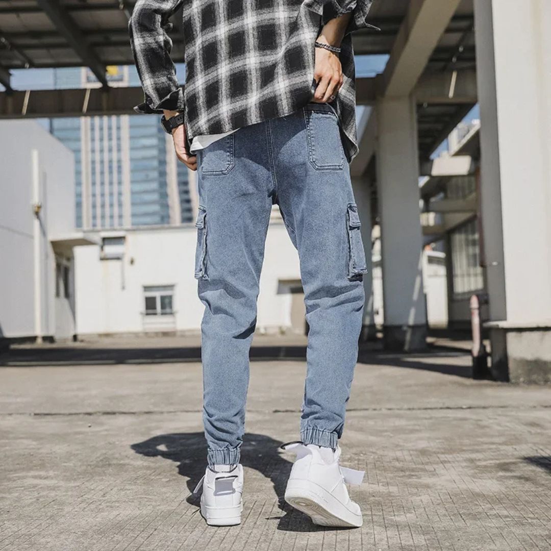 Utility Denim Joggers - Iron Thread
