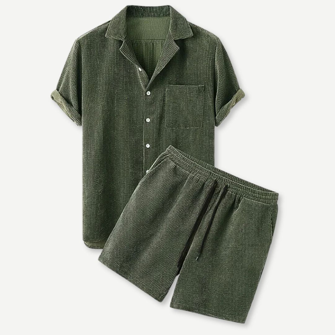 Corduroy Shirt & Shorts Set - Iron Thread