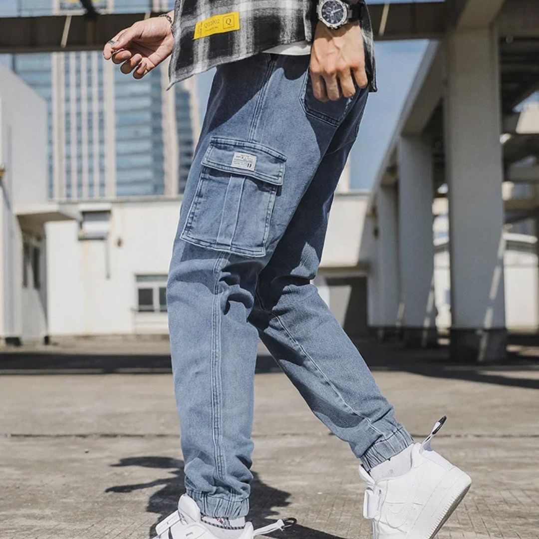 Utility Denim Joggers - Iron Thread