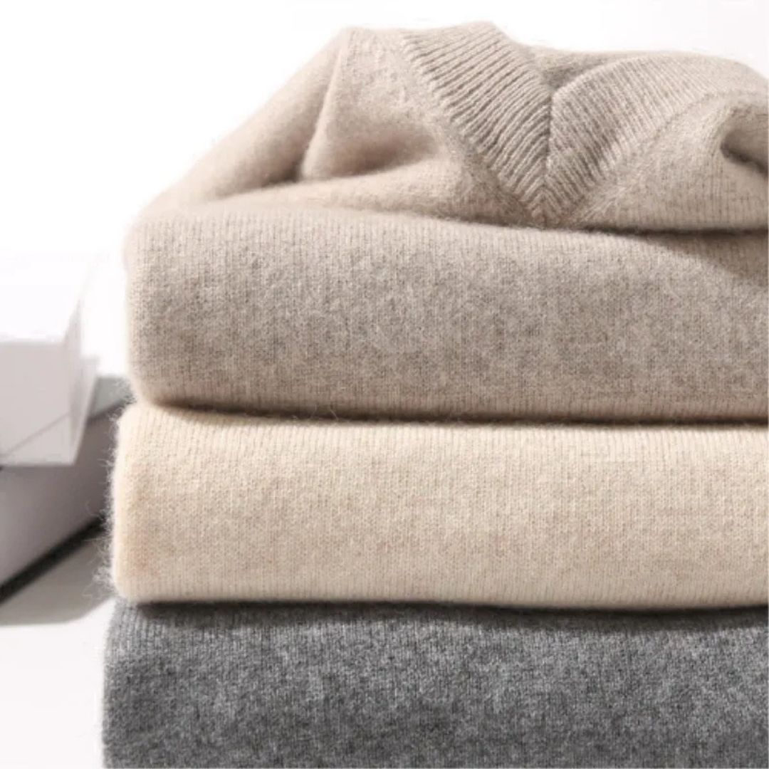 Olympia Merino V-Neck Sweater - Iron Thread