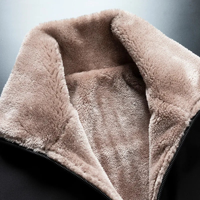 Men's Black Fluffy-Lined Jacket - Iron Thread