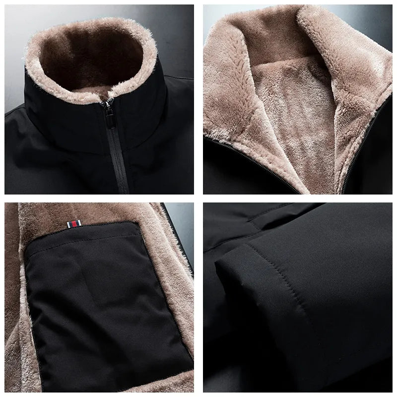 Men's Black Fluffy-Lined Jacket - Iron Thread
