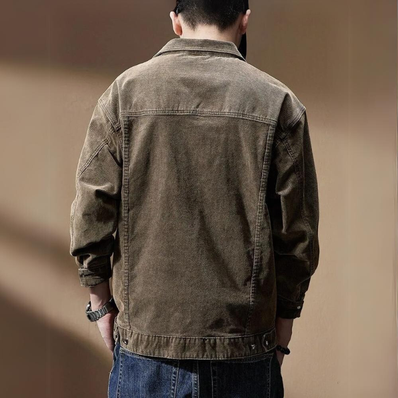 Men's Khaki Corduroy Jacket - Iron Thread