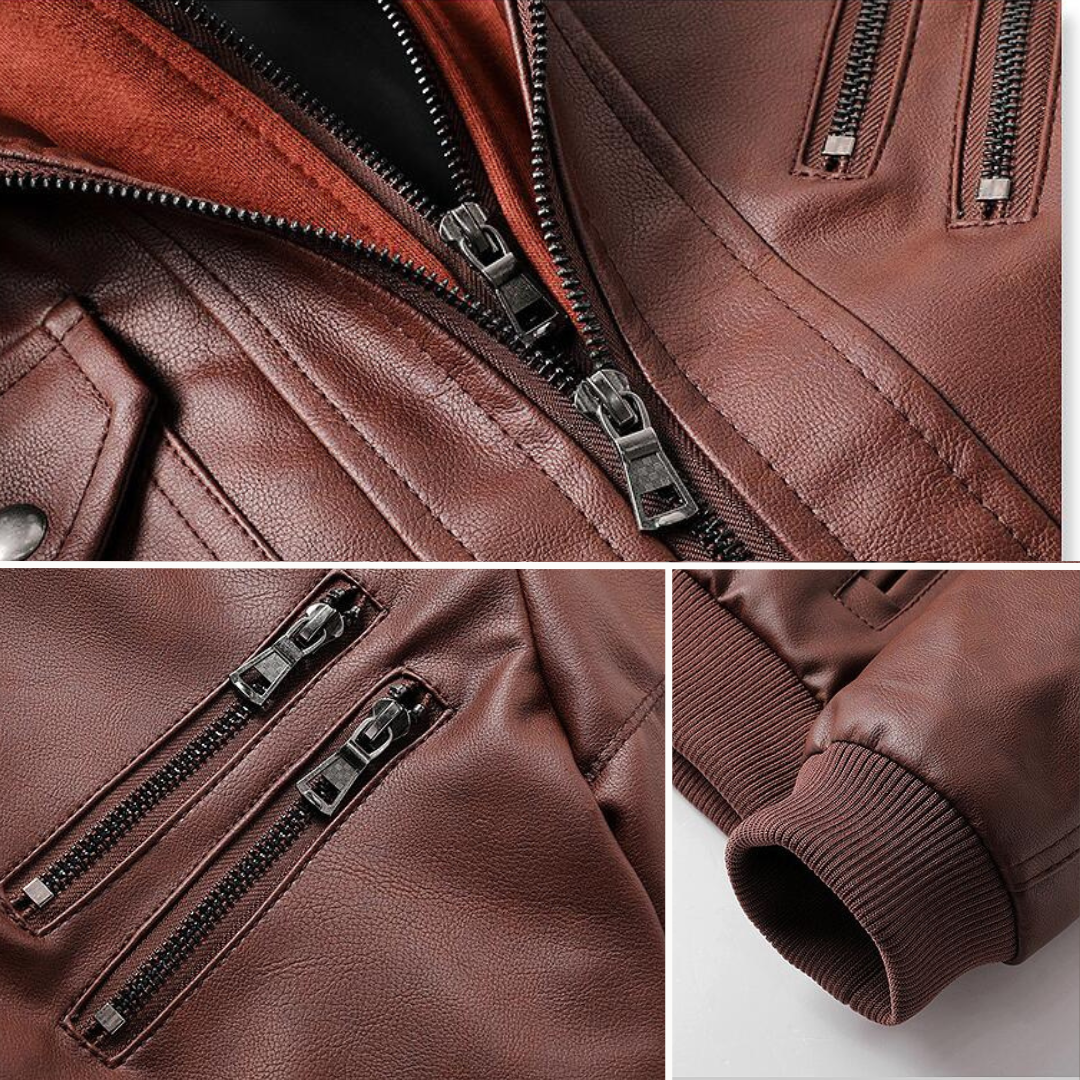 Archibald Premium Leather Jacket - Iron Thread