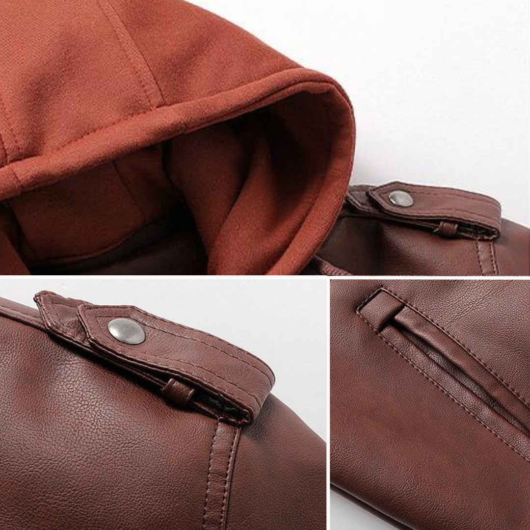 Archibald Premium Leather Jacket - Iron Thread