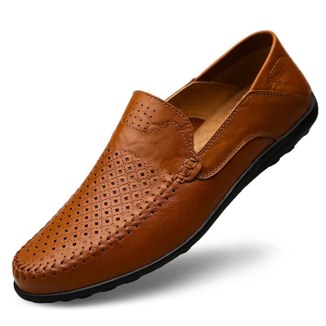 Genuine Leather "Air-Flow" Loafers - Iron Thread
