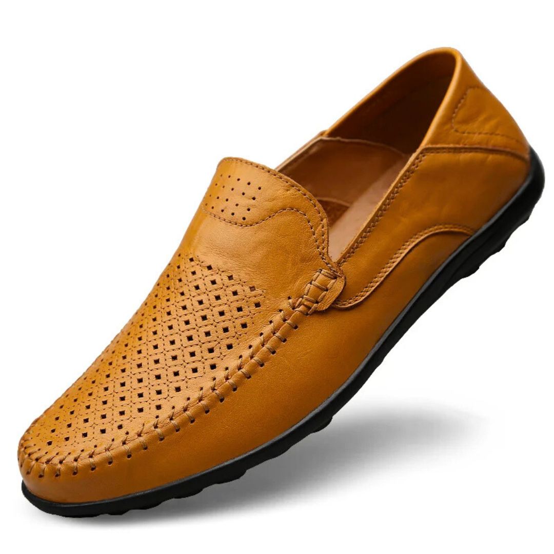 Genuine Leather "Air-Flow" Loafers - Iron Thread