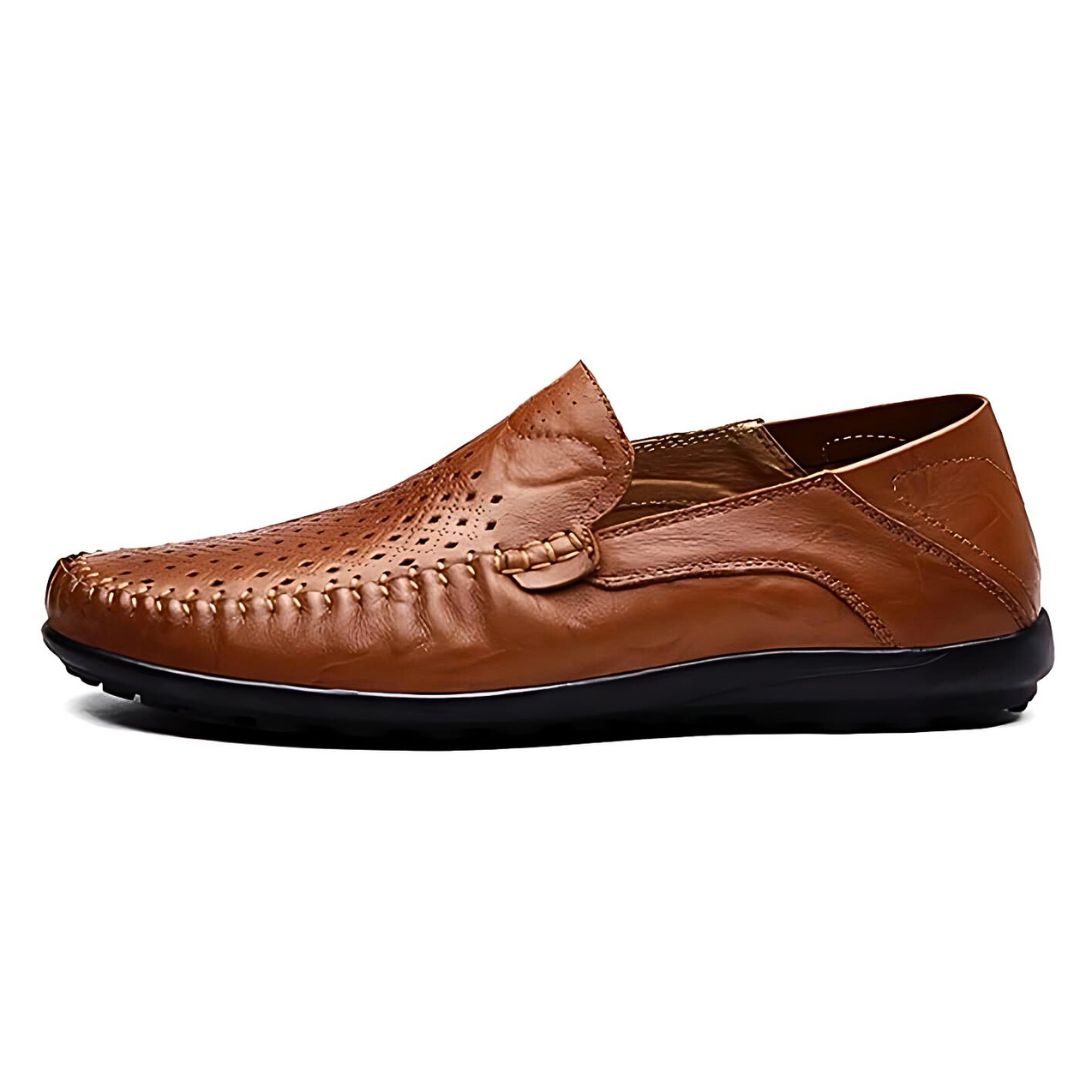 Genuine Leather "Air-Flow" Loafers - Iron Thread