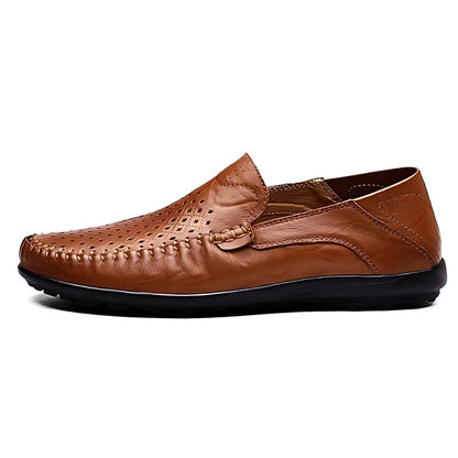 Genuine Leather "Air-Flow" Loafers - Iron Thread