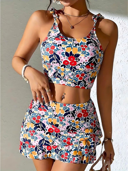 Wildflower Tankini Skort Set - Iron Thread