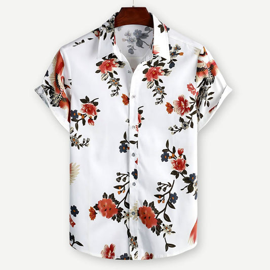 Relaxed Flight of Flowers Shirt - Iron Thread