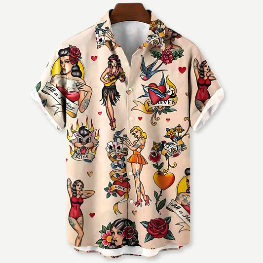 Relaxed "Vintage Ink" Shirt - Iron Thread