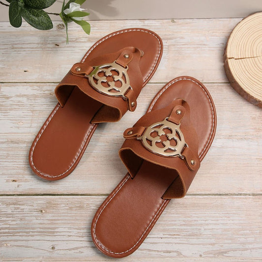 Eleanor Flat Sandals - Iron Thread