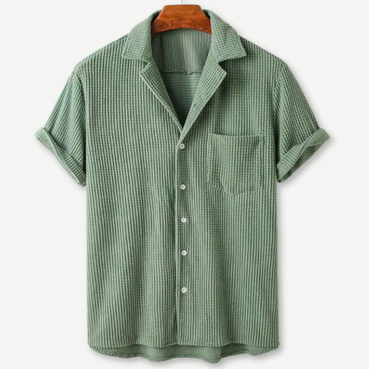 Relaxed Knitted Waffle Shirt - Iron Thread