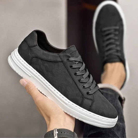 Textured Camo Leather Sneakers - Iron Thread