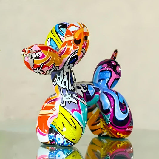Balloon Dog Graffiti Sculpture - Iron Thread