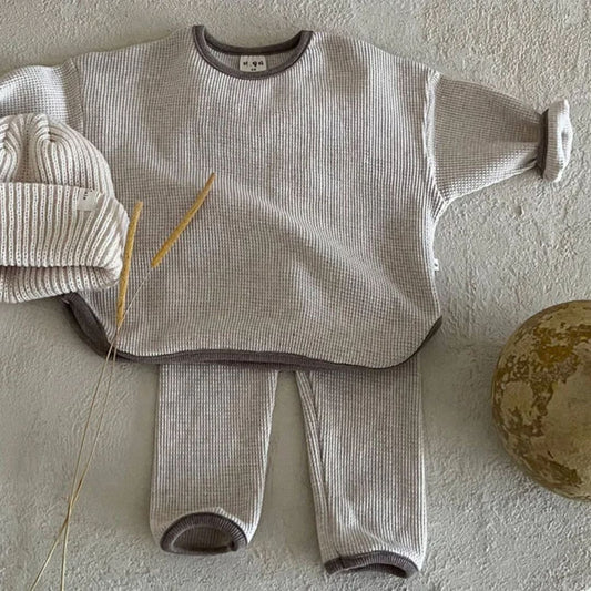 Relaxed Waffle Kids Set - Iron Thread