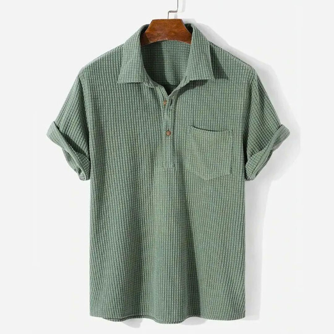 Relaxed Textured Polo - Iron Thread