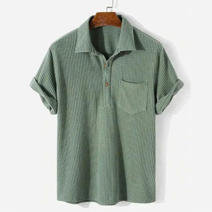 Relaxed Textured Polo - Iron Thread