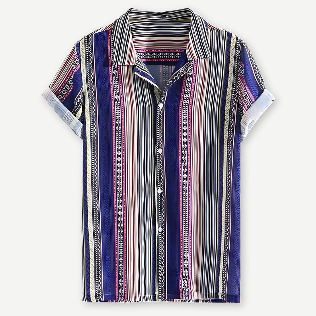 Relaxed Mosaic Indigo Shirt - Iron Thread