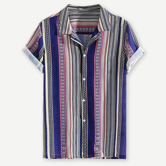 Relaxed Mosaic Indigo Shirt - Iron Thread