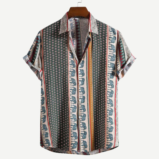 Elephant Geometric Shirt - Iron Thread