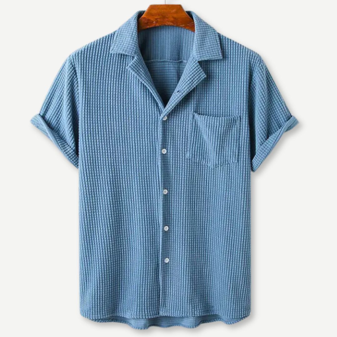 Relaxed Knitted Waffle Shirt - Iron Thread