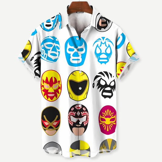 Relaxed Luchador Masks Shirt - Iron Thread