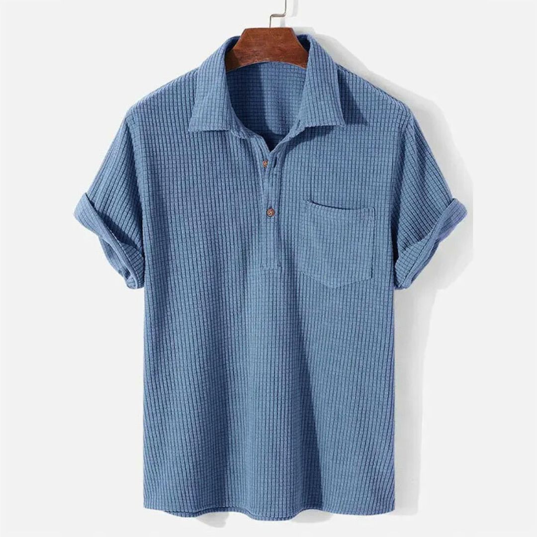 Relaxed Textured Polo - Iron Thread