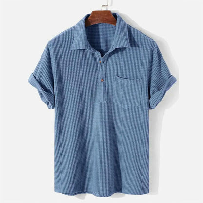 Relaxed Textured Polo - Iron Thread