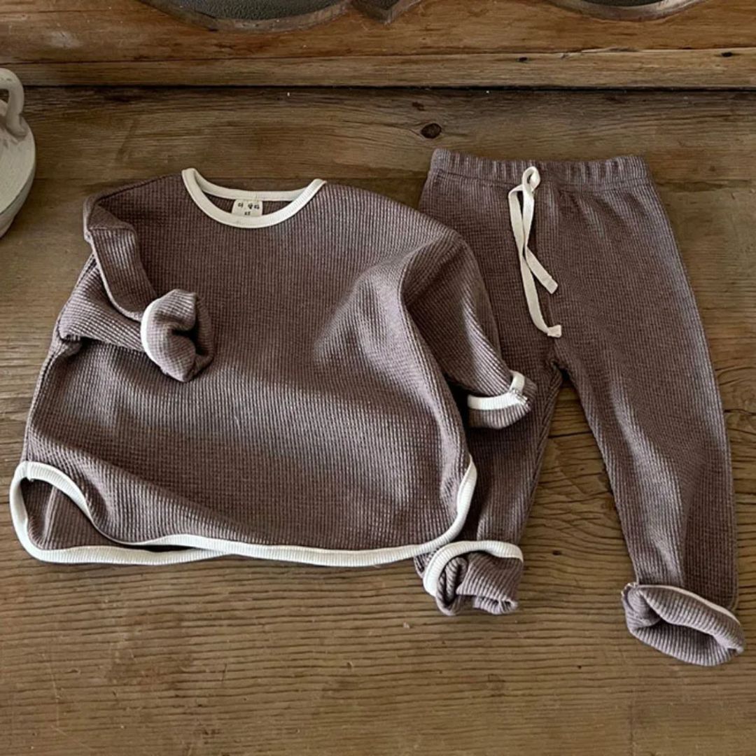 Relaxed Waffle Kids Set - Iron Thread
