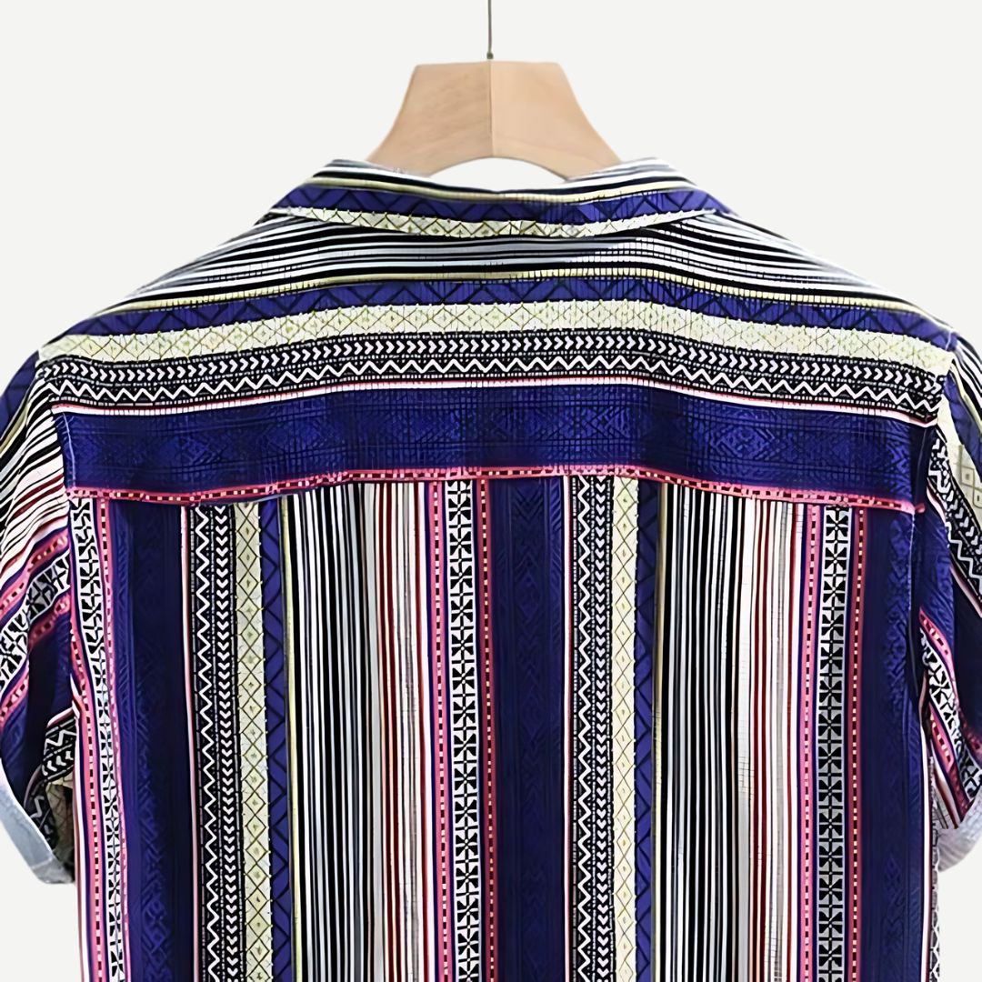 Relaxed Mosaic Indigo Shirt - Iron Thread