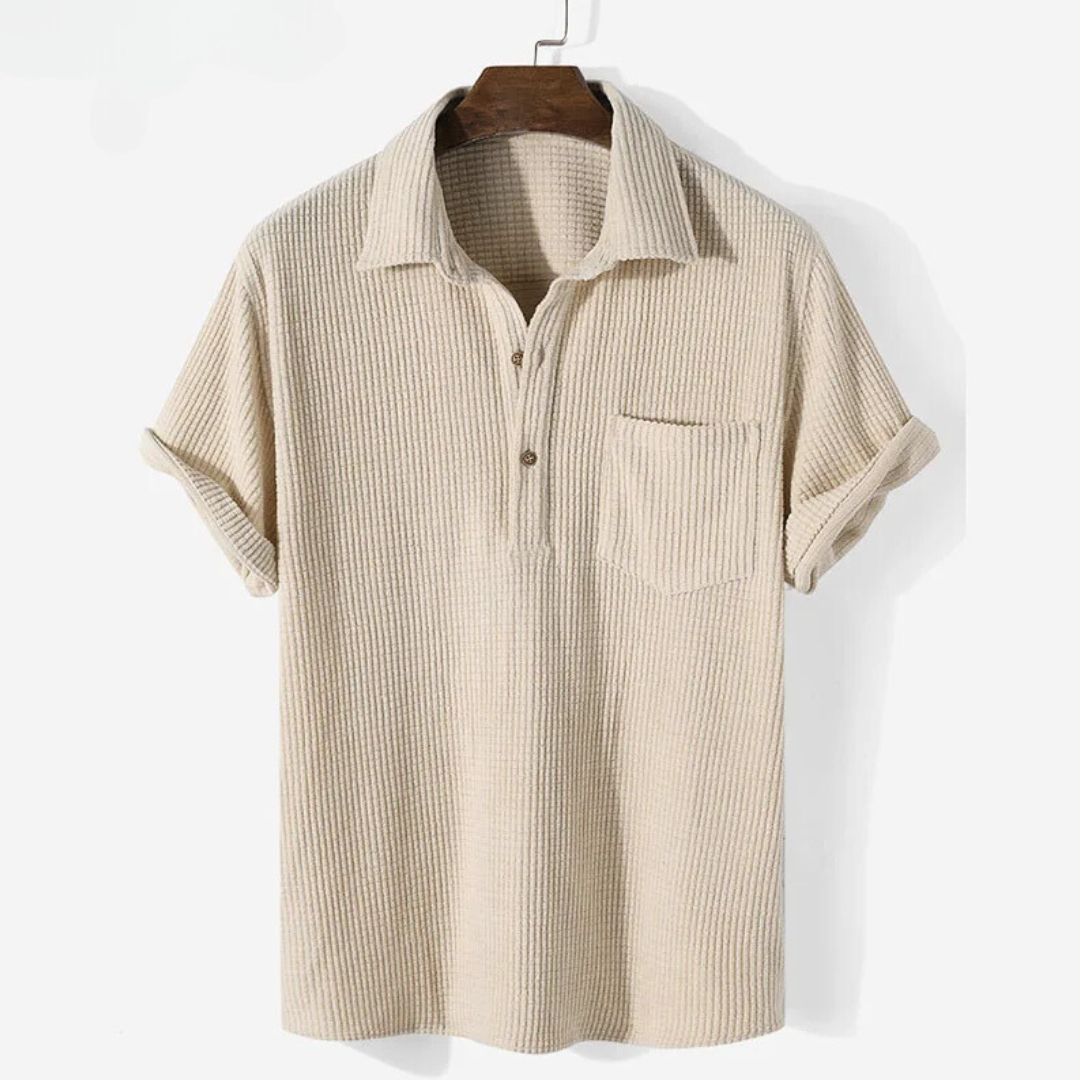 Relaxed Textured Polo - Iron Thread