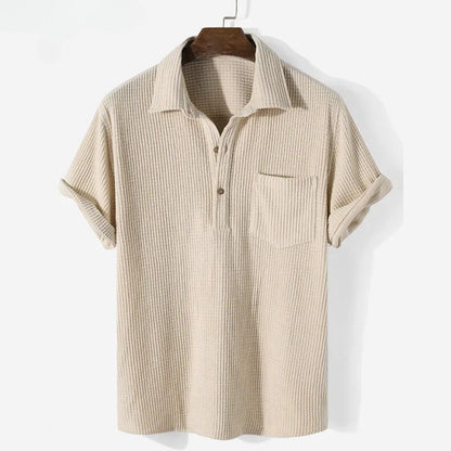 Relaxed Textured Polo - Iron Thread