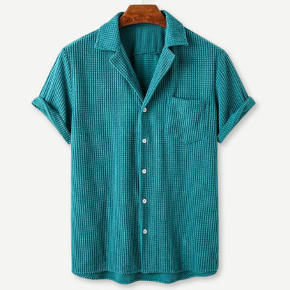 Relaxed Knitted Waffle Shirt - Iron Thread