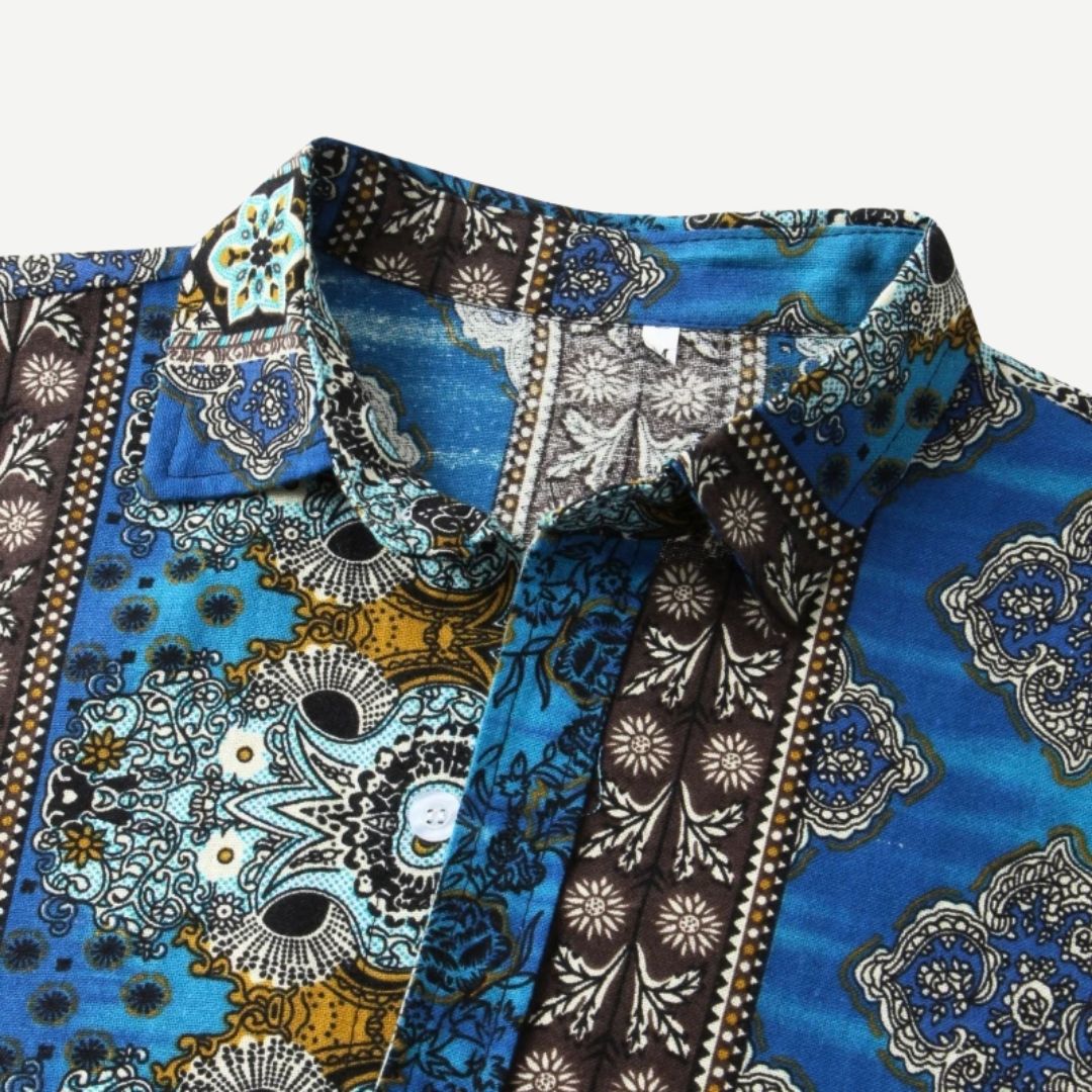 Relaxed Mosaic Majesty Shirt - Iron Thread