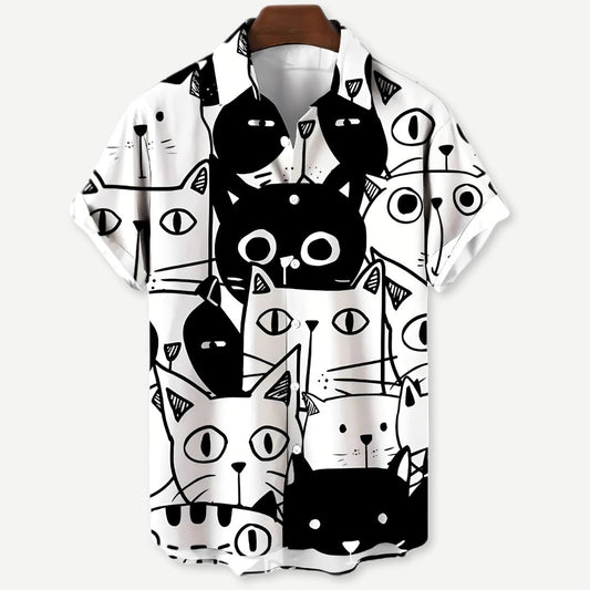Relaxed Panda Cats Shirt - Iron Thread