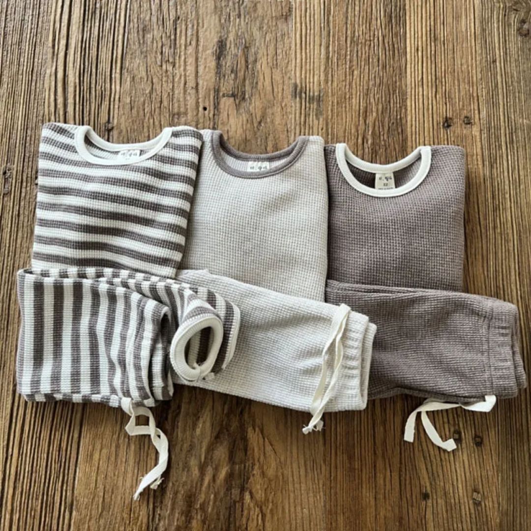 Relaxed Waffle Kids Set - Iron Thread