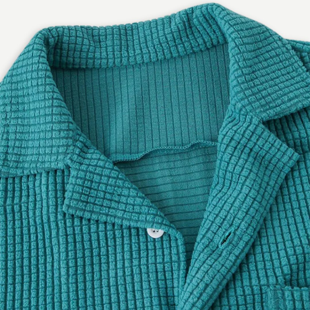 Relaxed Knitted Waffle Shirt - Iron Thread