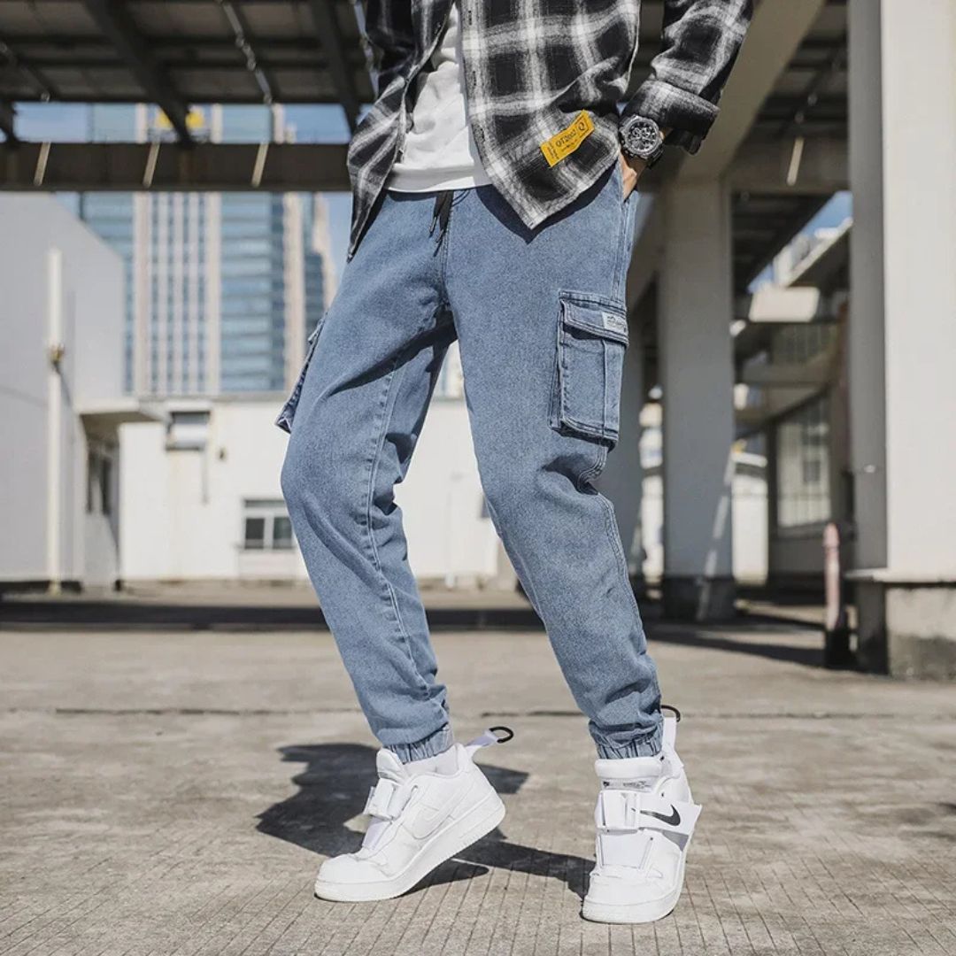 Utility Denim Joggers - Iron Thread