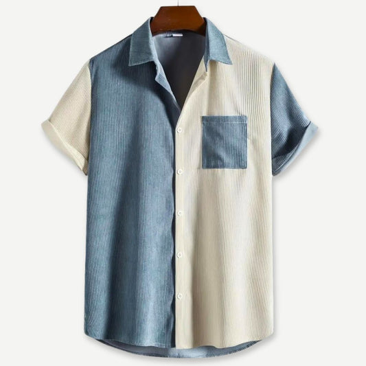 Relaxed Two-Tone Ribbed Shirt - Iron Thread