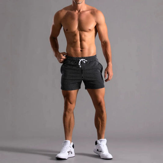 Pinstriped Athleisure Shorts - Iron Thread