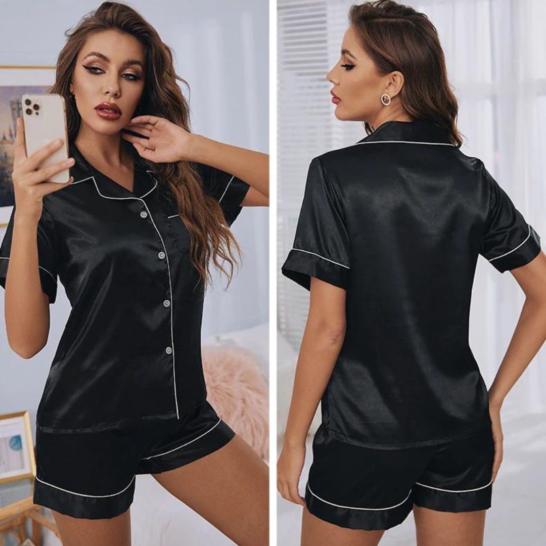Satin Pajama Set - Iron Thread