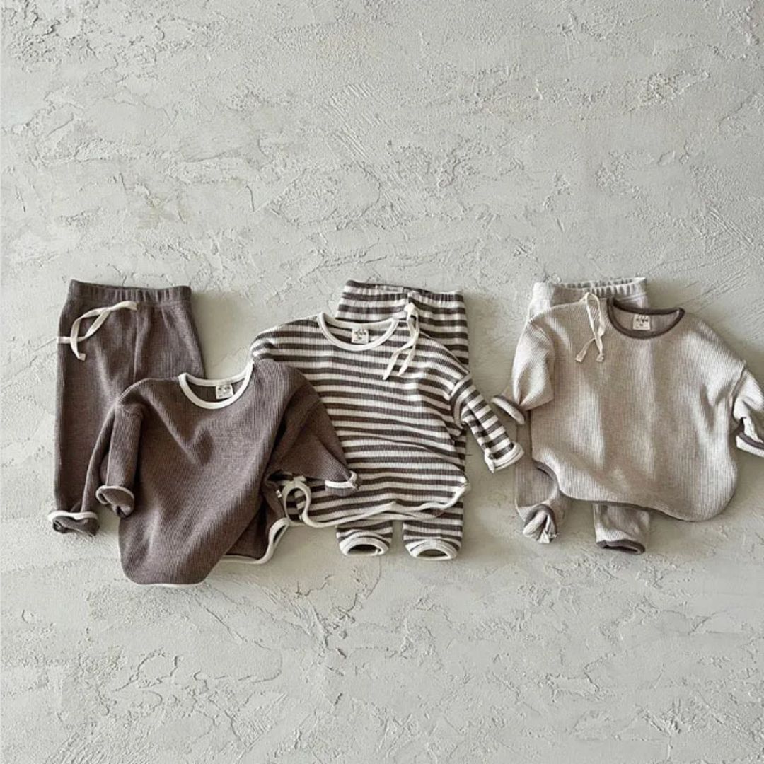 Relaxed Waffle Kids Set - Iron Thread