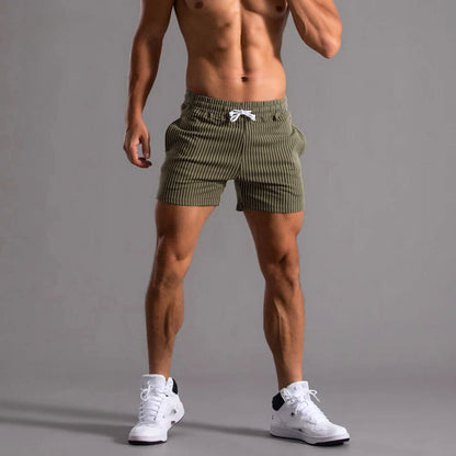 Pinstriped Athleisure Shorts - Iron Thread