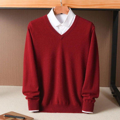 Olympia Merino V-Neck Sweater - Iron Thread