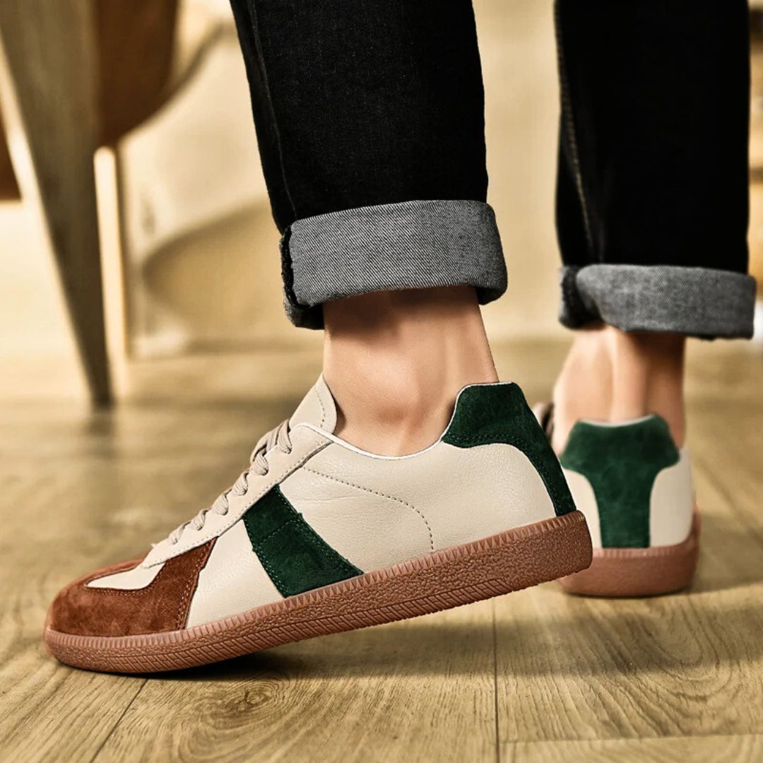 Premium Leather + Suede Sneakers - Iron Thread