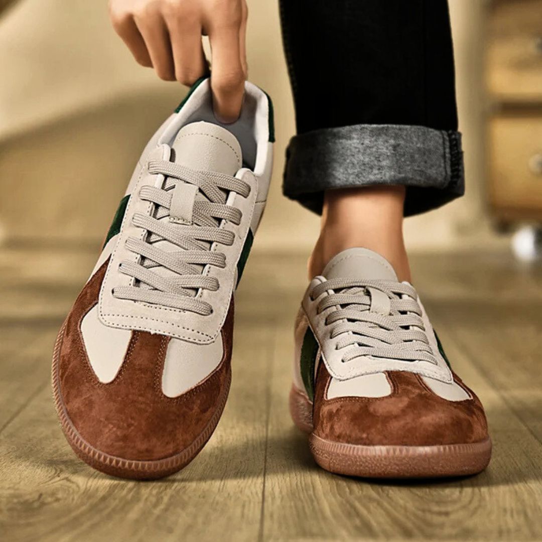 Premium Leather + Suede Sneakers - Iron Thread