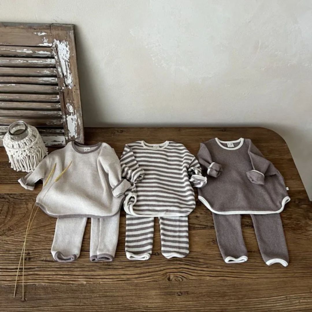 Relaxed Waffle Kids Set - Iron Thread