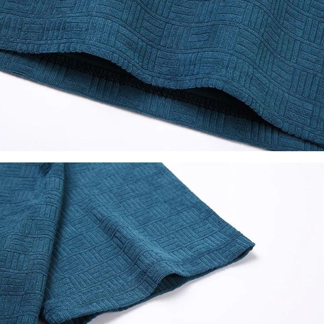 Textured Grid Polo - Iron Thread